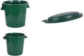 EDA Waste Bin, 75 Liters, Green, Made of Recycled Plastic, Suitable for Outdoor Use, 1 Piece (013011 V.CA VX8)