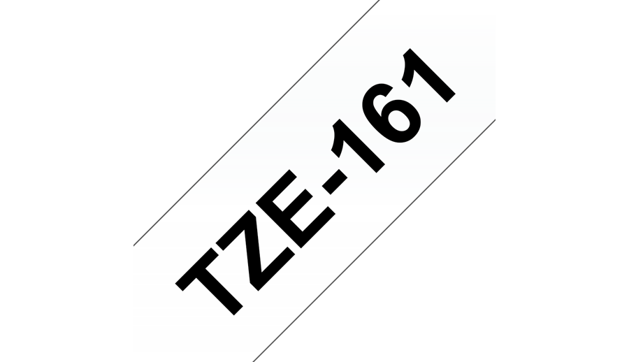 Bredher TZe 161 Laminated Tape Black on Transparent Roll (3.6 cm x 8 m) for P-Touch PT-3600, PT-550, PT-9200, PT-9500, PT-9600, PT-9700, PT-9800 TZE161