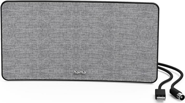 Hama Indoor Antenna, Fabric Design, DVB-T2, Active, Grey/Black (00221087)