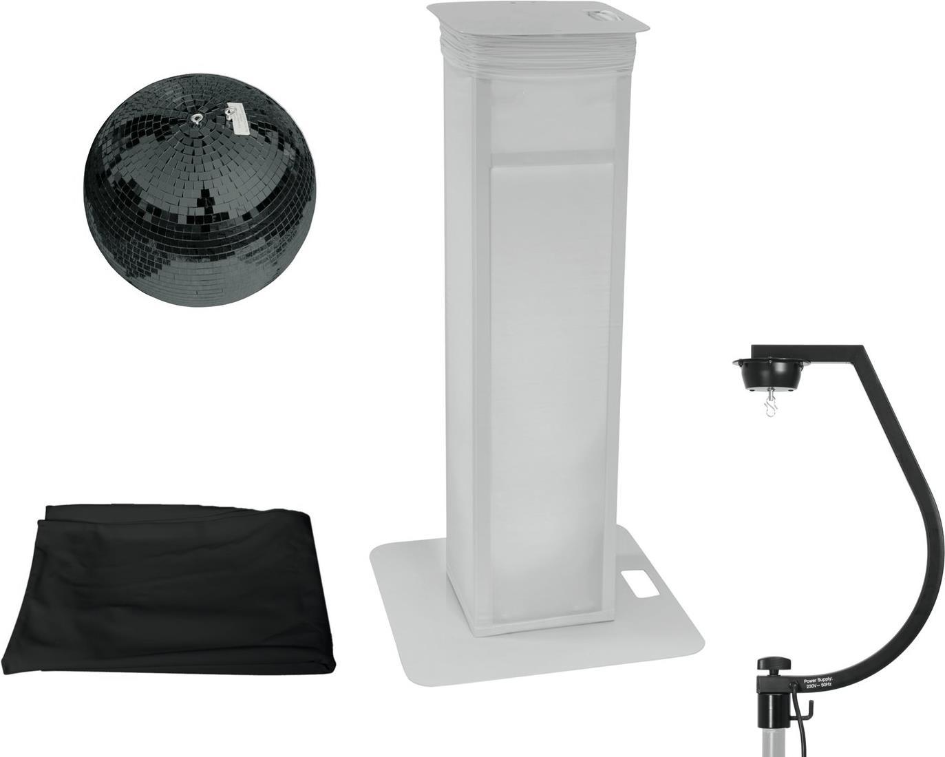 EUROLITE Mirror Ball Set 30 cm Black with Stage Stand + Cover (20000715)