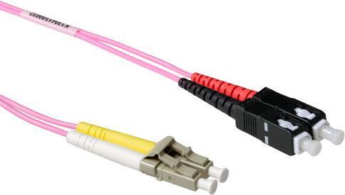 ACT OM4 Fiber Patch Cable 7 m Duplex 50/125 - LC/SC Connectors - Violet RL8707