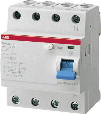 ABB FI Circuit Breaker 4-Pole 40A 230V/AC 400V/AC 2CSF204101R1400