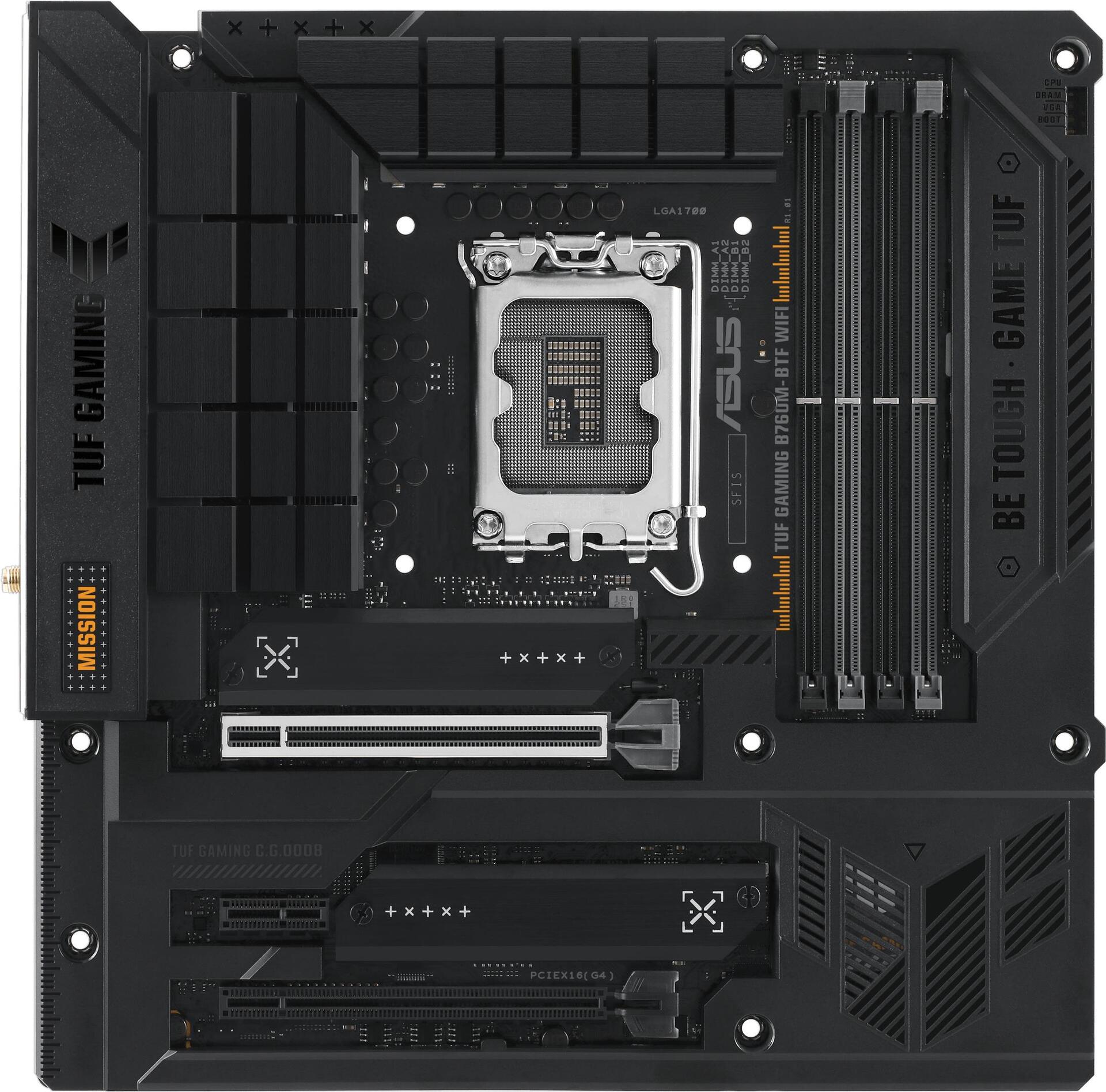 ASUS TUF GAMING B760M-BTF WIFI Motherboard micro ATX LGA1700 B760 USB-C 3.2 Gen 2x2, Wi-Fi 6 (90MB1G50-M0EAY0)