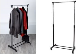 MAUL Mobile Coat Rack Steel Silver Black Classic 880 mm x 420 mm