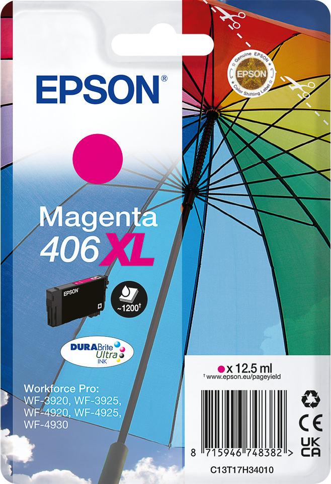 Epson 406XL - 12.5 ml - XL - Magenta - original - Blisterverpackung - Tintenpatrone (C13T17H34010)