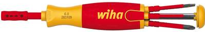 Wiha VDE Bit Screwdriver - 1 Piece - With 6 SlimBits - Certified to IEC 60900 - SB283109022