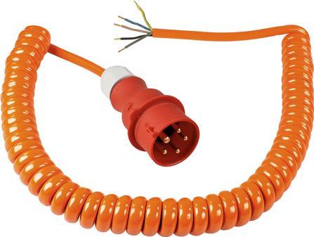 AS Schwabe CEE Construction Spiral Cable with CEE Plug & Open End 400V/ 16A - IP44 - H07BQ-F 5G2.5 - 1 m - 5