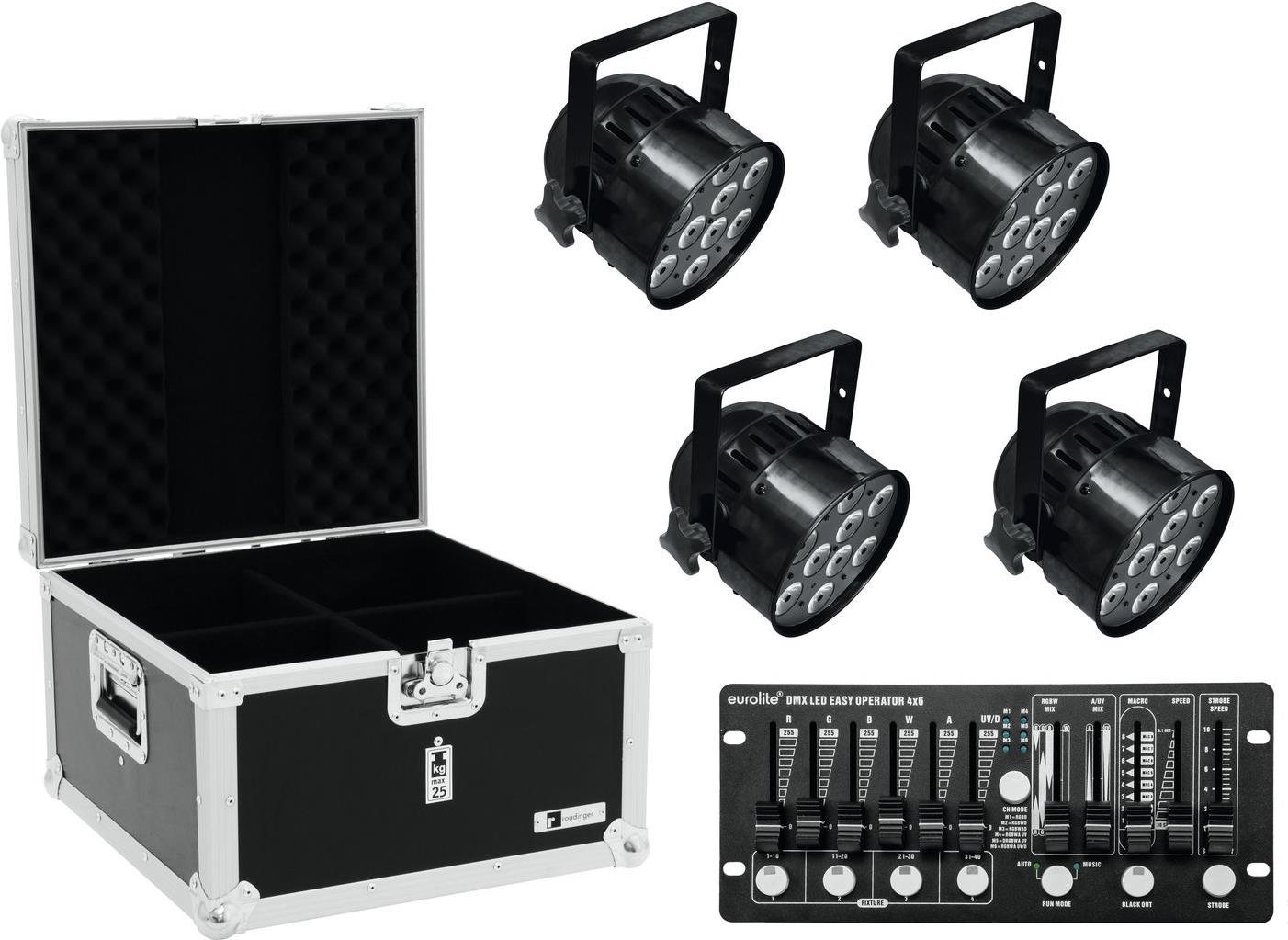 EUROLITE Set 4x LED PAR-56 HCL sw + Case + Controller (20000411)