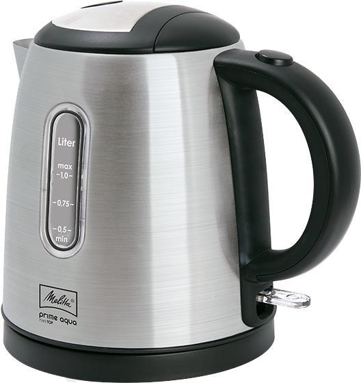 Melitta Prime Aqua Mini Top Kettle - 1 Liter - Silver Finish - Plastic - Stainless Steel (1018-03)