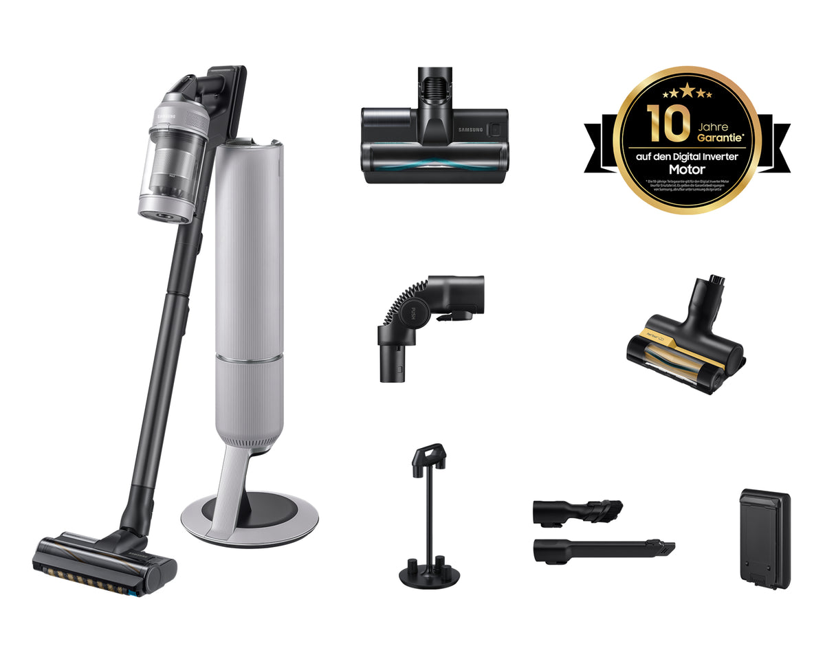 Samsung Jet PetPRO Vacuum Cleaner with All-in-One Clean Station, Pebble Gray (VS80F28ELP/WD)
