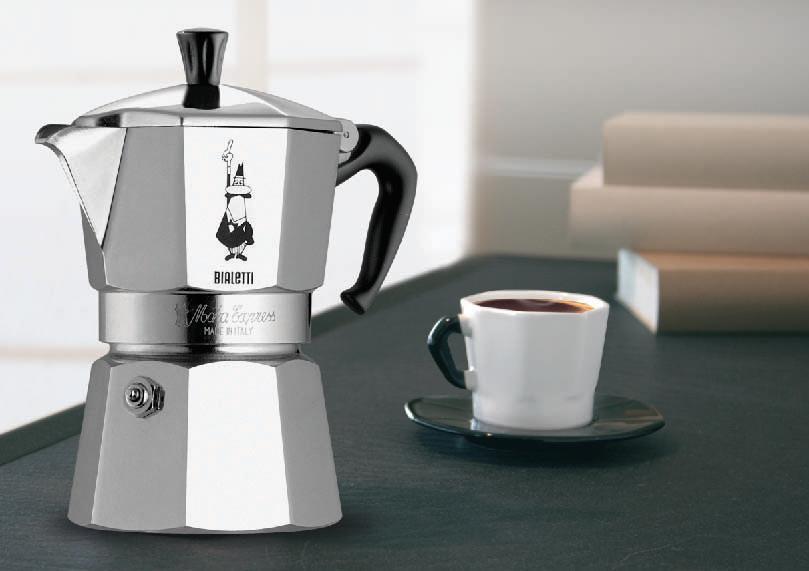 Bialetti Moka Express Aluminum Moka Pot - 18 Espresso Cups - Black - 0001167/X2