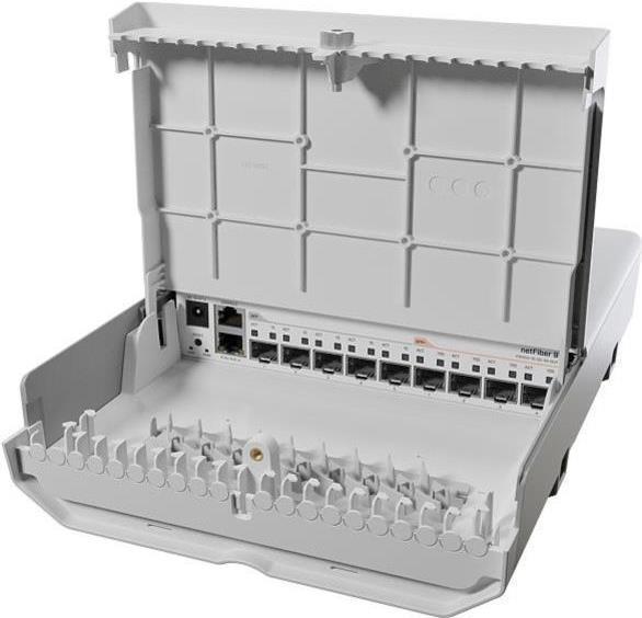Mikrotik netFiber 9 Outdoor Switch - Gigabit Ethernet - PoE - White (CRS310-1 G-5S-4S+OUT)