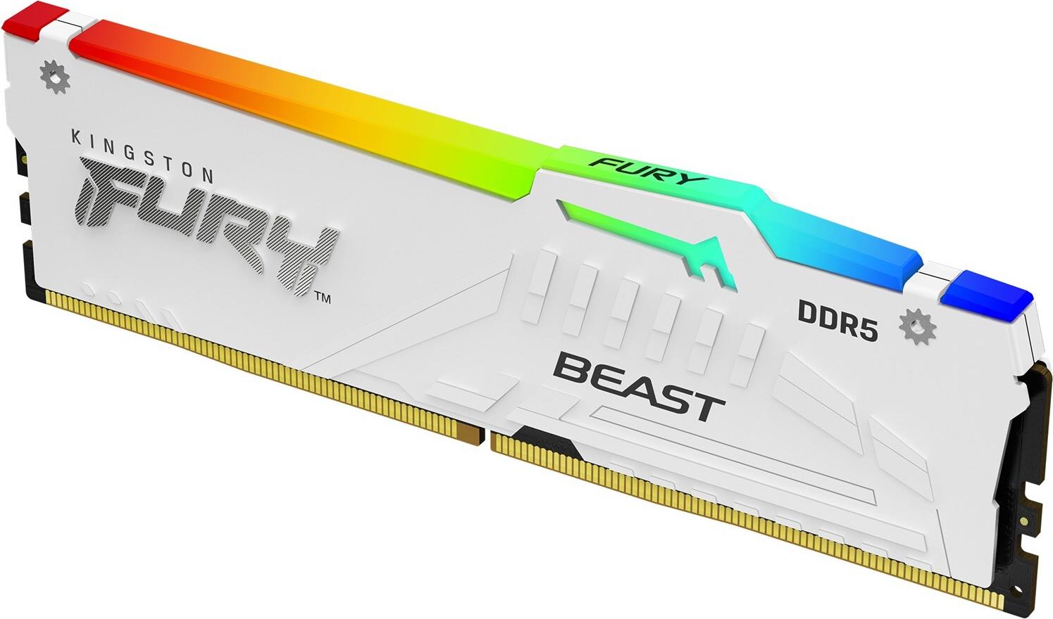 Kingston Technology FURY Beast 16GB 6400MT/s DDR5 CL32 DIMM White RGB EXPO KF564C32BWEA-16