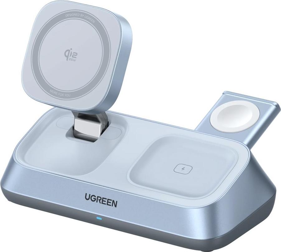 UGREEN W711 MagFlow 3-in-1 Magnetic Wireless Charger Qi2 25W - Silver