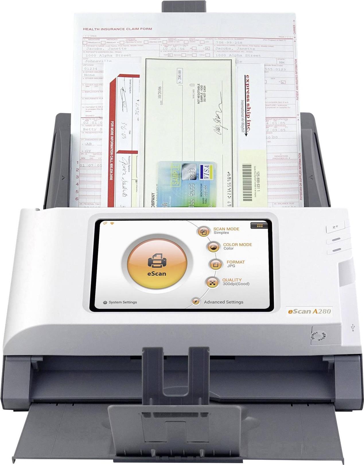 Plustek eScan A280 Document Scanner CCD Duplex Legal 600 dpi 20 ppm USB 2.0 LAN (0300)
