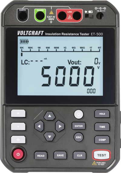 VOLTCRAFT ET-500 Insulation Tester 250 V to 5000 V, VC-17072215