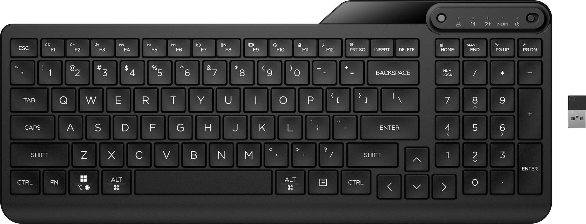 HP 475 - Dual-Mode Wireless Keyboard, Compact, 2-Zone Layout, Low Key Travel 7N7B9AA