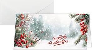 sigel Christmas Card "Scandinavian Snow", DIN Long Landscape for Inkjet/Laser/Copier, White Card 250 g/m² - 1 Piece (DS645)