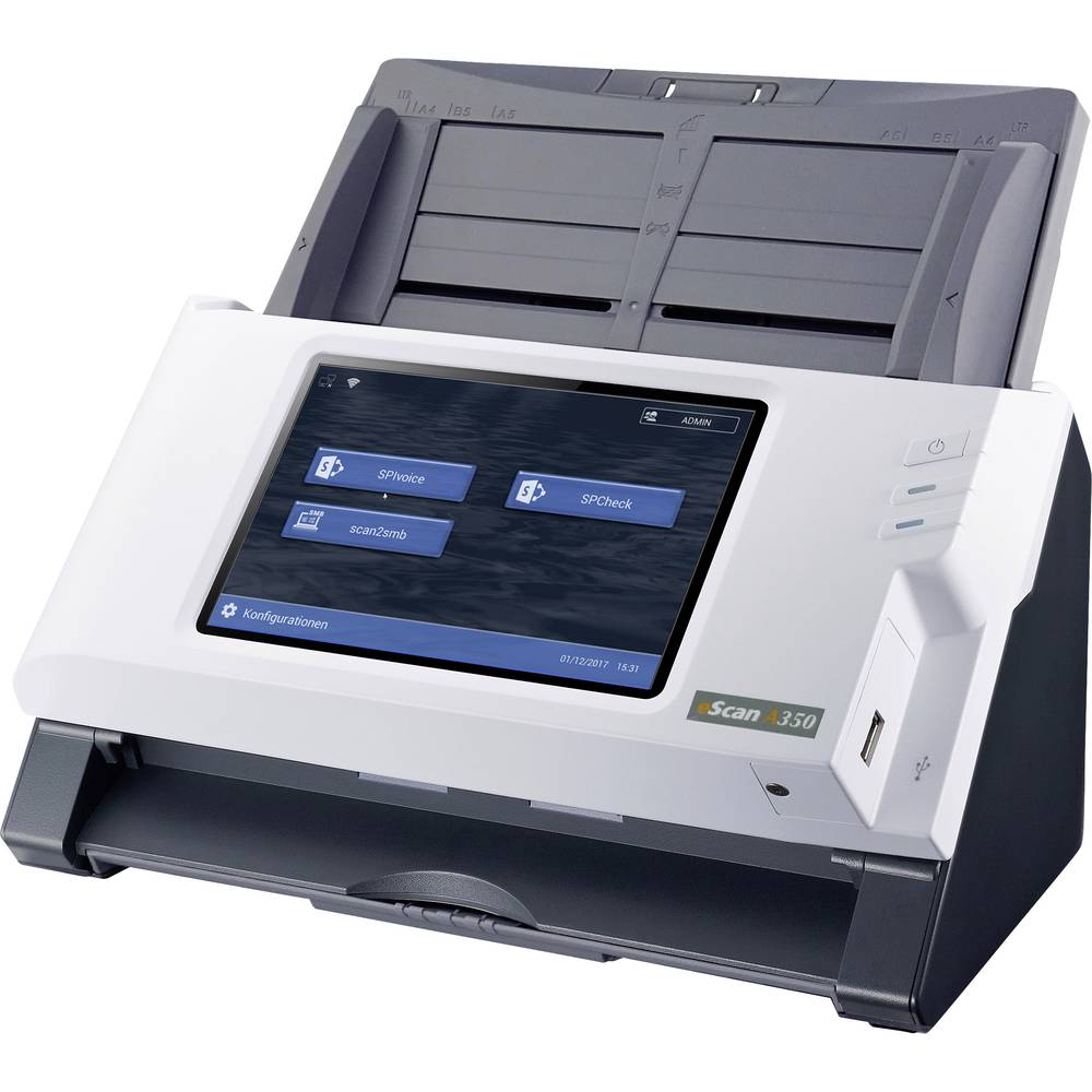 Plustek eScan A350 Document Scanner Dual CIS Duplex 600 dpi Automatic Document Feeder USB LAN Wi-Fi
