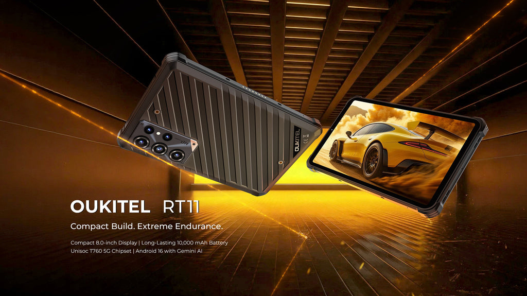 OUKITEL Tablet RT11 5 G 8GB/128GB Black Rugged 10000mAh