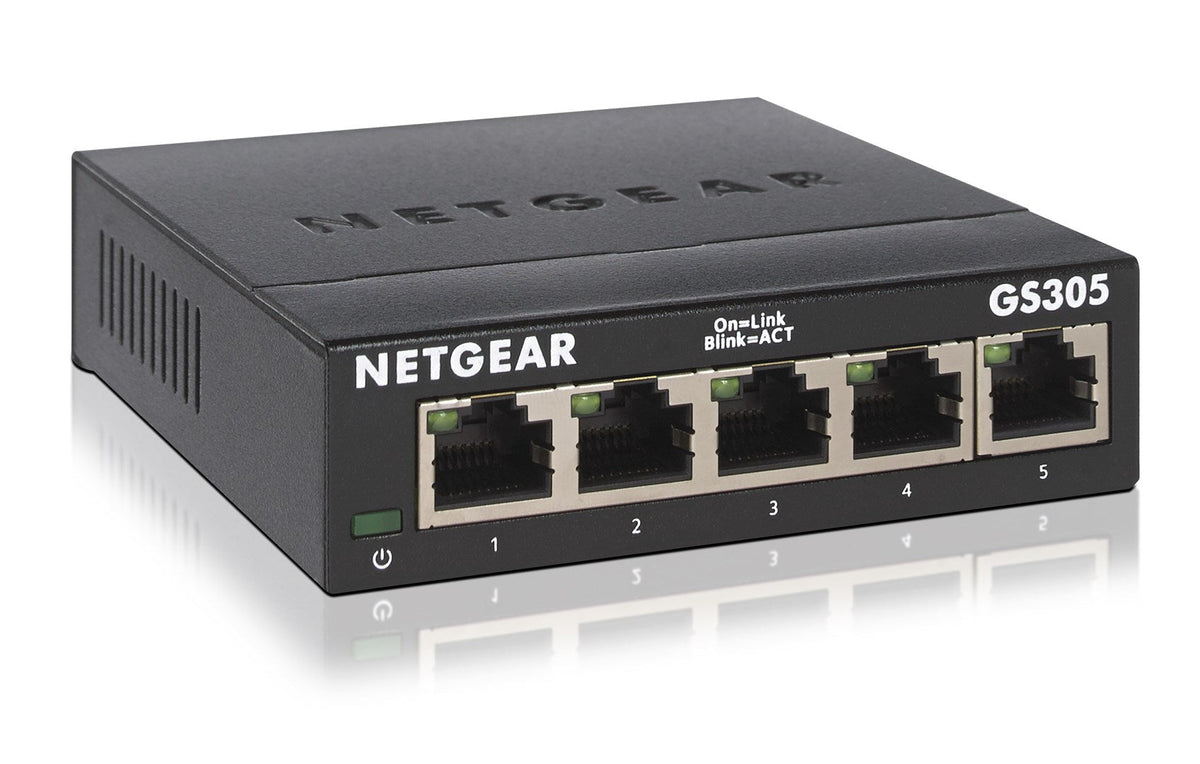 NETGEAR GS305-300PES 5-Port Gigabit Ethernet Switch Metal