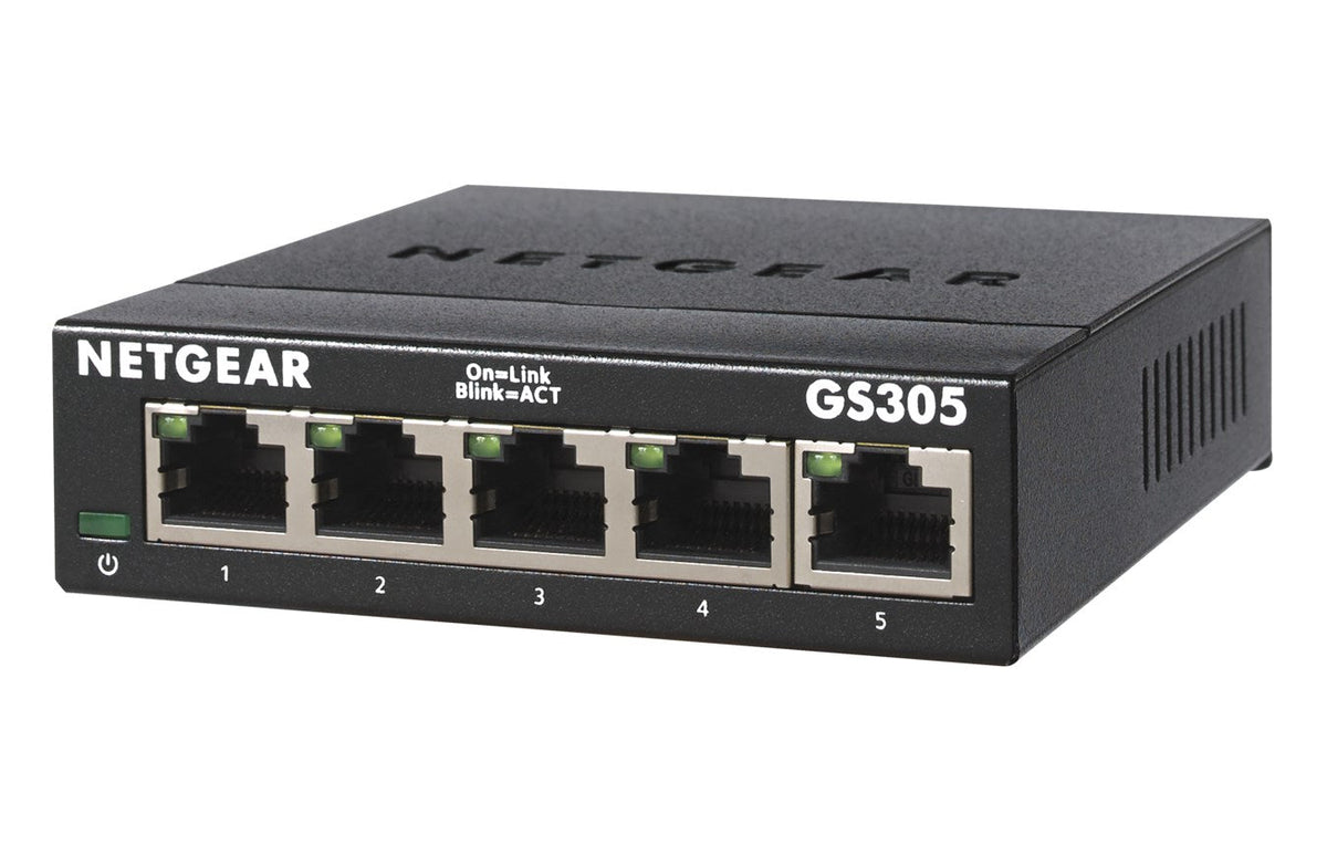 NETGEAR GS305-300PES 5-Port Gigabit Ethernet Switch Metal