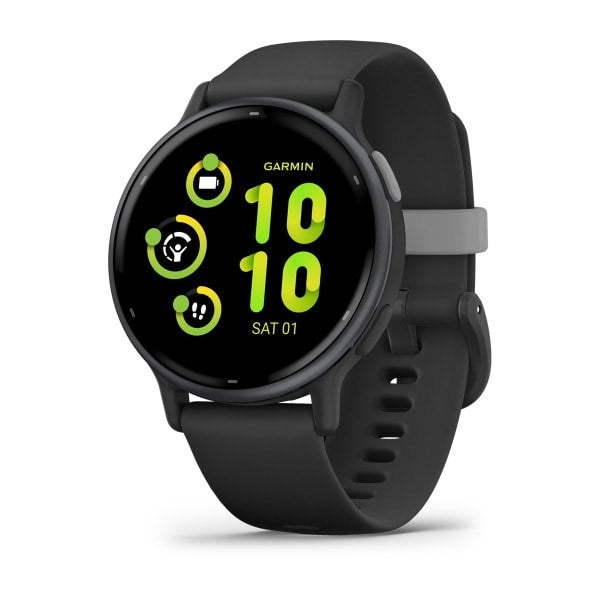 Garmin vívoactive 5 Smartwatch - Black - Silicone Strap - 125-190 mm Wrist - 1.2" Display - 4GB - Bluetooth, ANT+, Wi-Fi