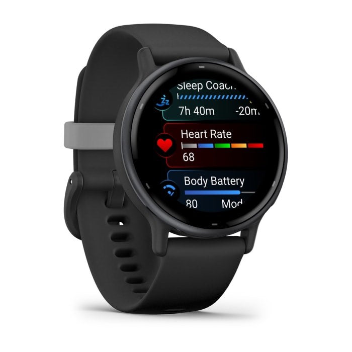 Garmin vívoactive 5 Smartwatch - Black - Silicone Strap - 125-190 mm Wrist - 1.2" Display - 4GB - Bluetooth, ANT+, Wi-Fi