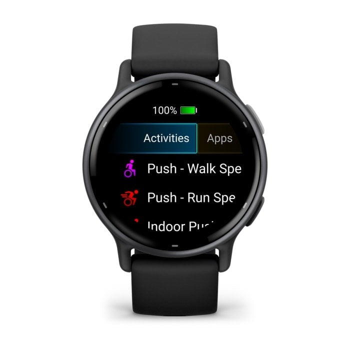 Garmin vívoactive 5 Smartwatch - Black - Silicone Strap - 125-190 mm Wrist - 1.2" Display - 4GB - Bluetooth, ANT+, Wi-Fi