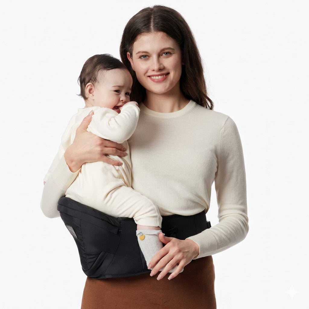 Momcozy Baby Carrier with Hip Seat  Black