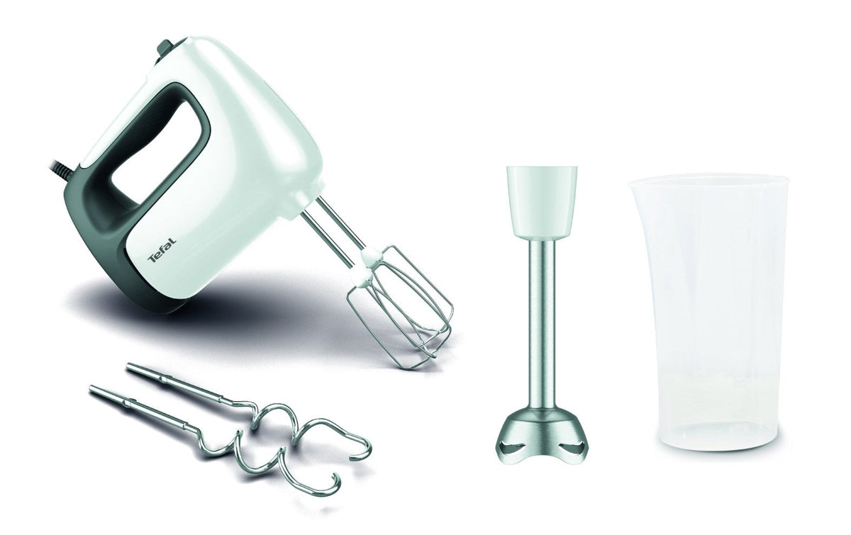 Tefal Hand Mixer 500 W, 5 Speeds, Dough Hooks and Beaters Included, Model HT462138