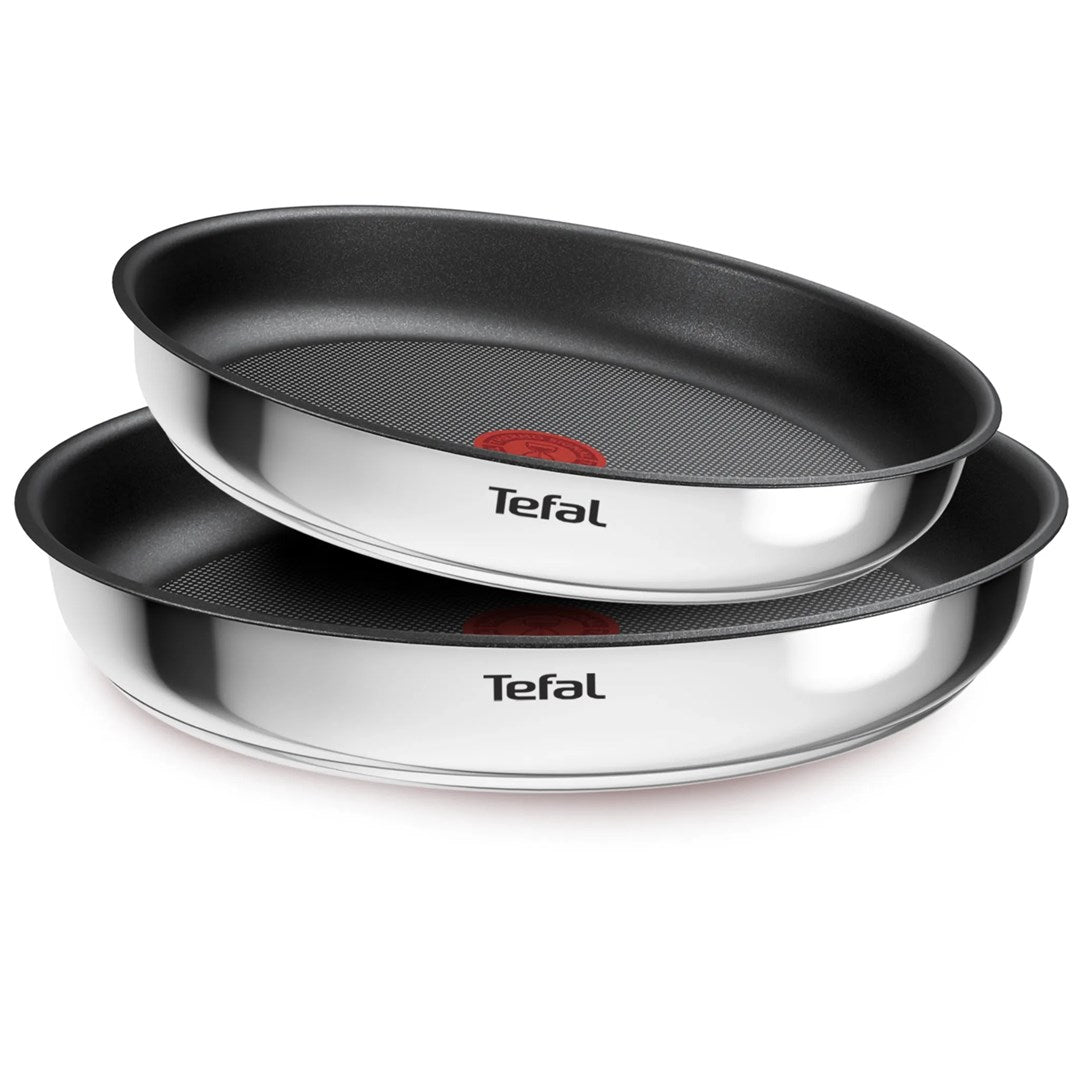 Tefal Ingenio Cook Eat L8813S75 Frying Pan Set of 2 Stainless Steel Non-Stick Silver