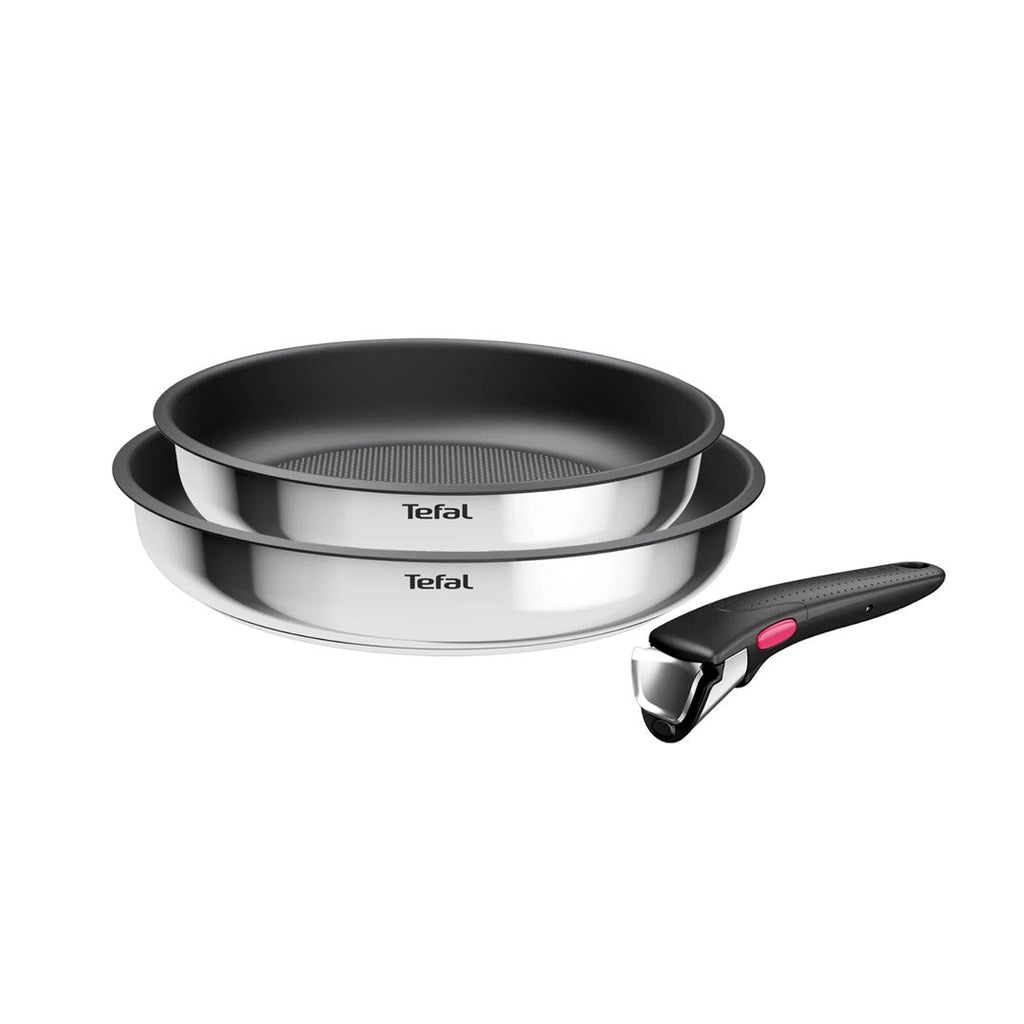 Tefal Ingenio Cook Eat L8813S75 Frying Pan Set of 2 Stainless Steel Non-Stick Silver