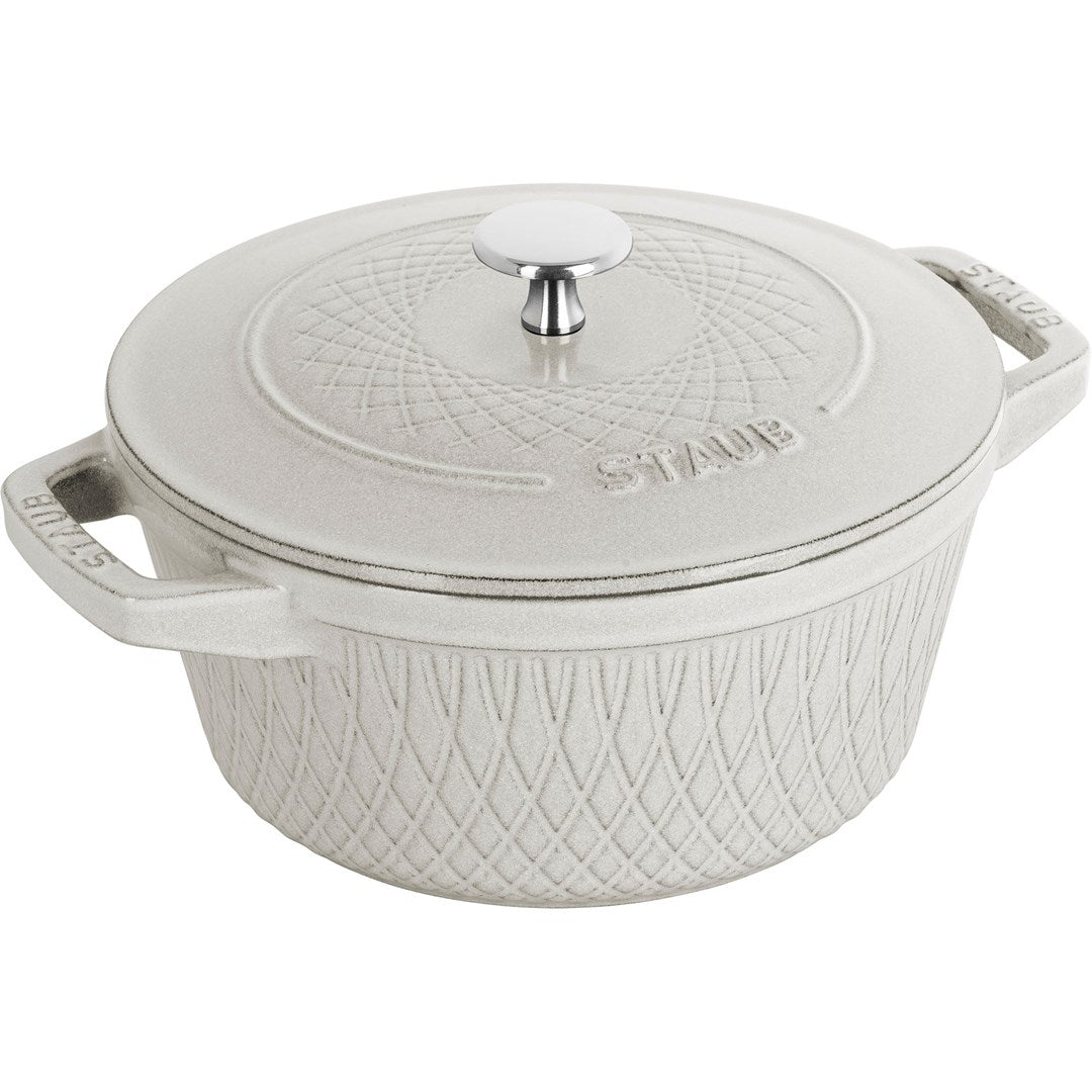 Staub Round Cast Iron Pot 4 ltr White Truffle