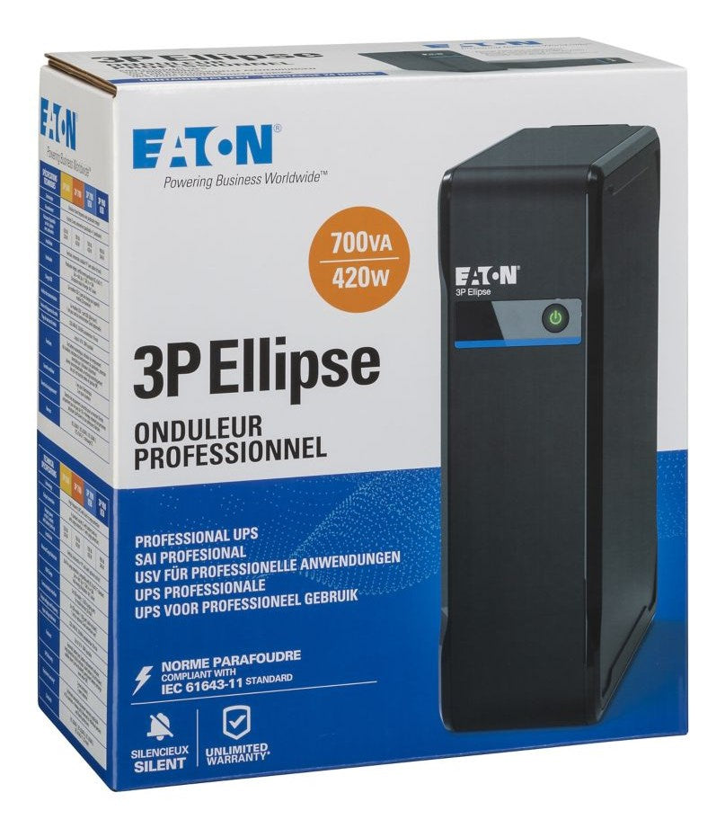 EATON UPS 3P Ellipse 3P700F 700VA 420W Surge Protection for PCs and POS Terminals