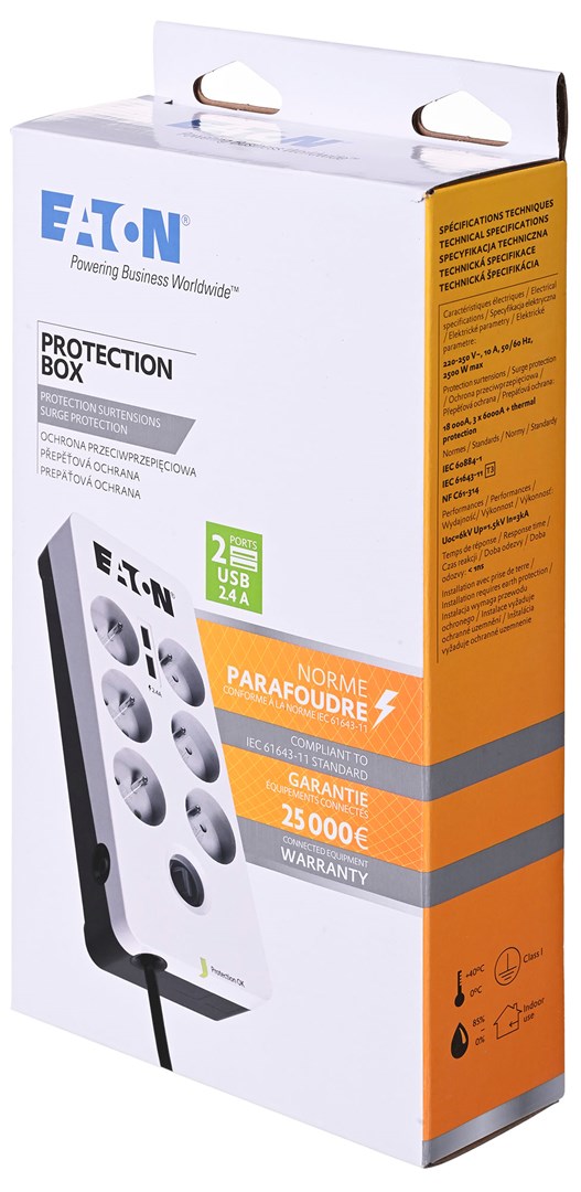 Eaton Protection Box 6 USB Surge Protector FR