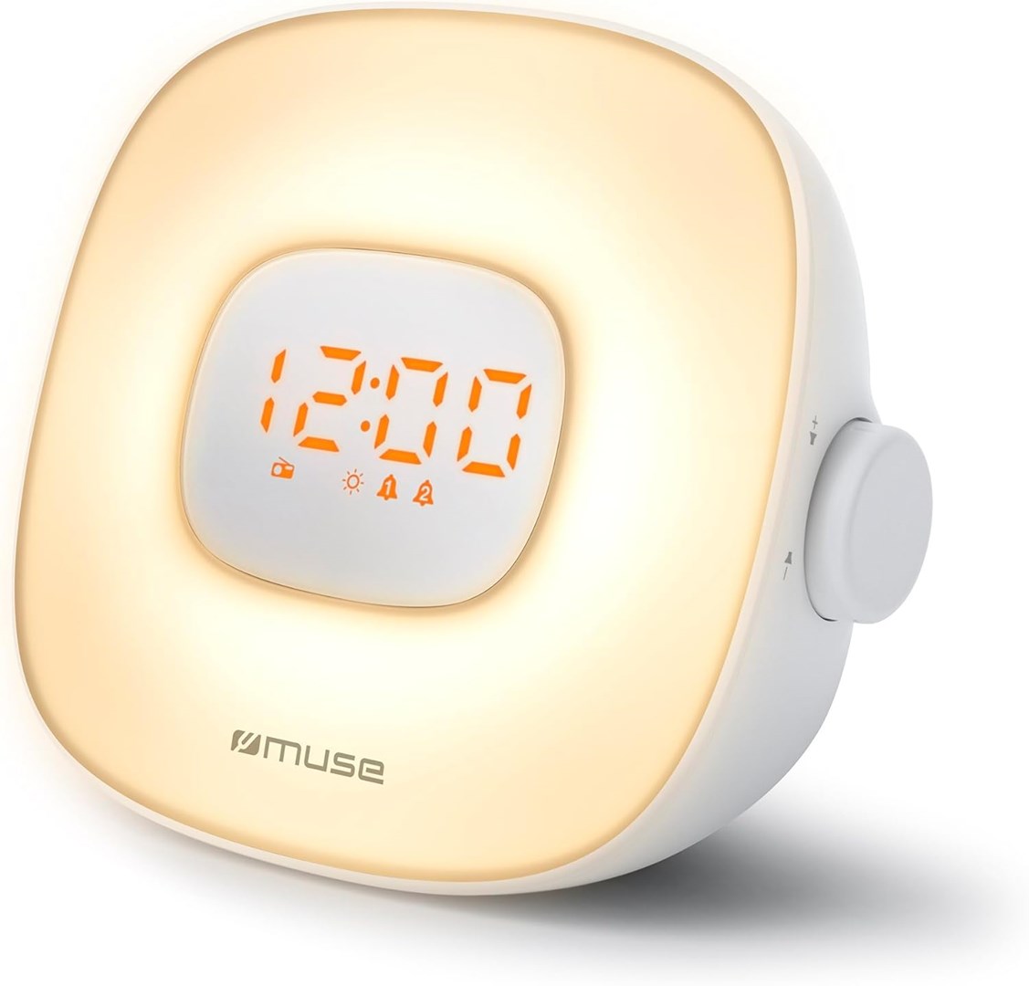 Muse Light ML-198 CR Radio Alarm Clock  White