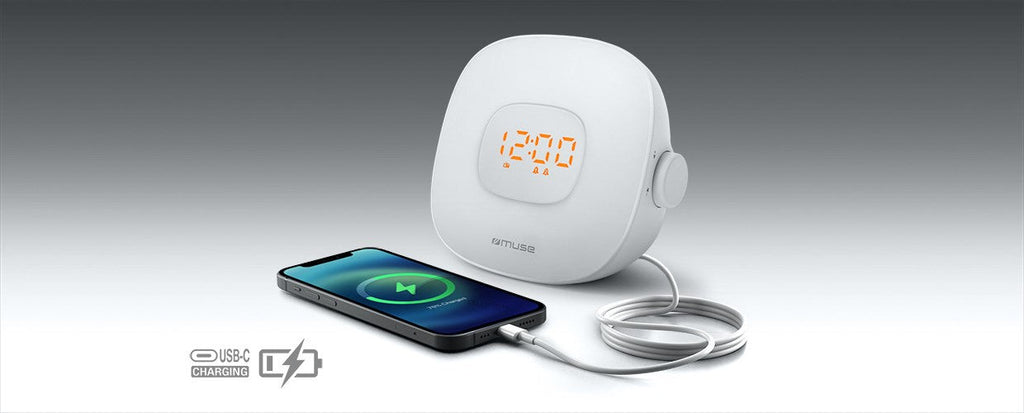 Muse Light ML-198 CR Radio Alarm Clock  White