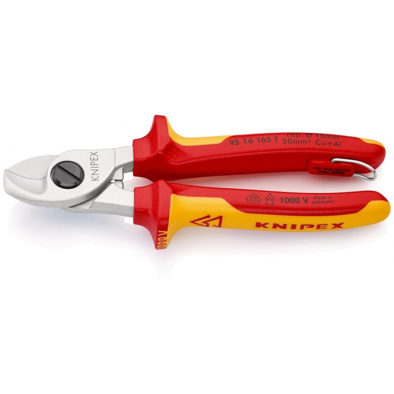 Knipex Cable Shears 165 mm for Aluminum and Copper Cables 15 mm 50mm²