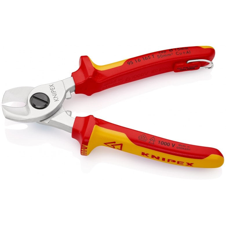 Knipex Cable Shears 165 mm for Aluminum and Copper Cables 15 mm 50mm²