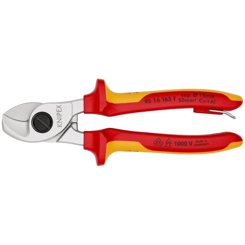 Knipex Cable Shears 165 mm for Aluminum and Copper Cables 15 mm 50mm²