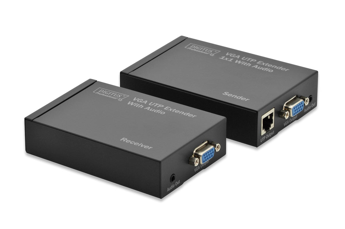DIGITUS VGA-UTP Extender Set - Cat.5 - 300 m Range - Transmitter & Receiver - DS-53400