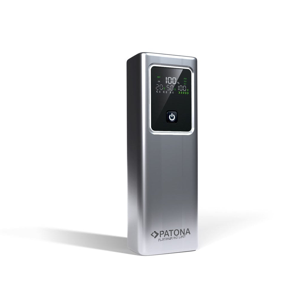 PATONA Platinum Powerbank Luxury One PD100 20000mAh PD 100W USB-C + USB-A Silver Black