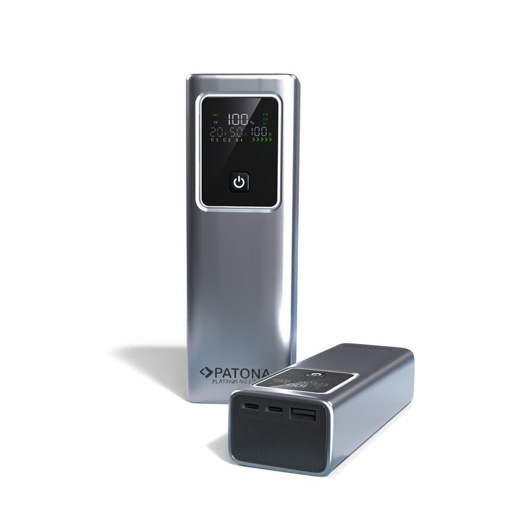 PATONA Platinum Powerbank Luxury One PD100 20000mAh PD 100W USB-C + USB-A Silver Black
