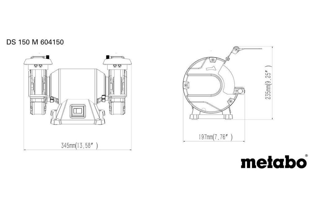 Metabo Bench Grinder 370W 9500 g 7554560