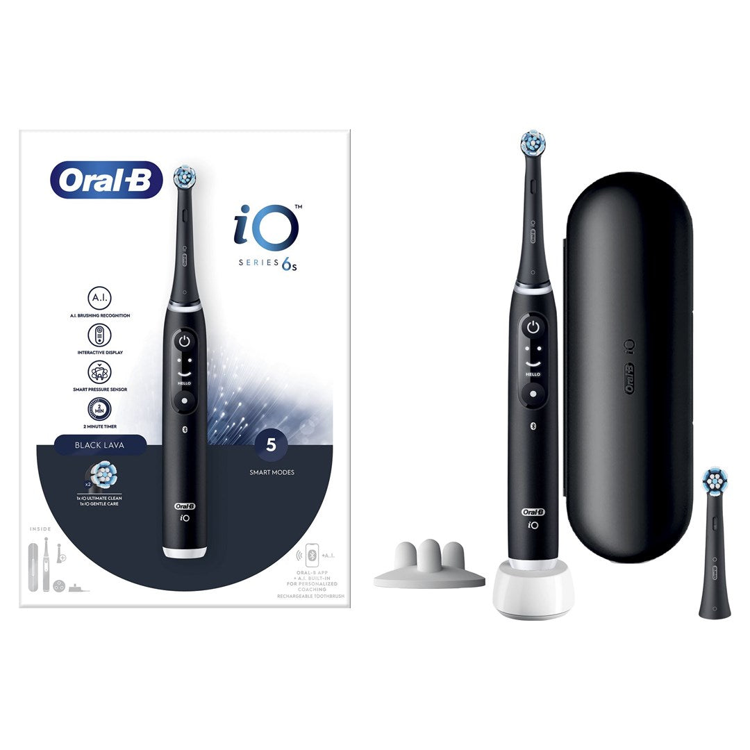 Oral-B iO 6 - Electric Toothbrush - Deep Cleaning - Gum Care - Sensitive - Black - IO6S