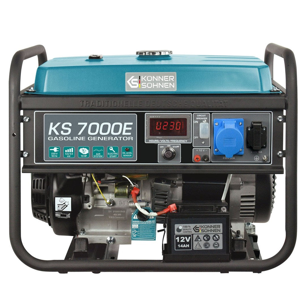 Könner & Söhnen KS 7000E engine-generator 5000 W 25 L Petrol Black  Teal
