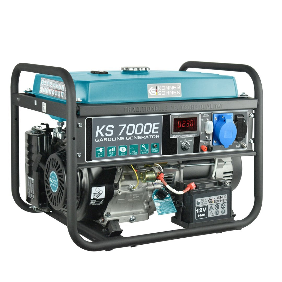 Könner & Söhnen KS 7000E engine-generator 5000 W 25 L Petrol Black  Teal