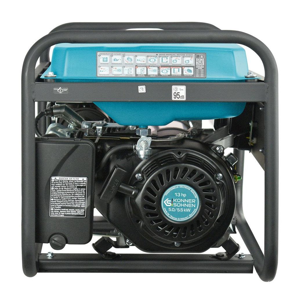 Könner & Söhnen KS 7000E engine-generator 5000 W 25 L Petrol Black  Teal