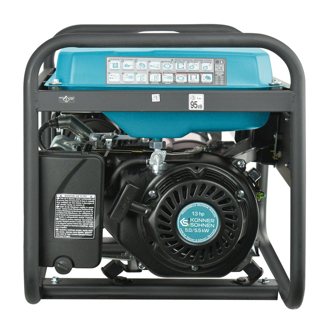 Könner & Söhnen KS 7000E engine-generator 5000 W 25 L Petrol Black  Teal
